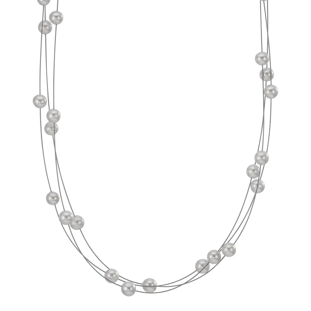 Collana Acciaio inossidabile Perla coltivata d'acqua dolce, 4.5 mm 42-45 cm