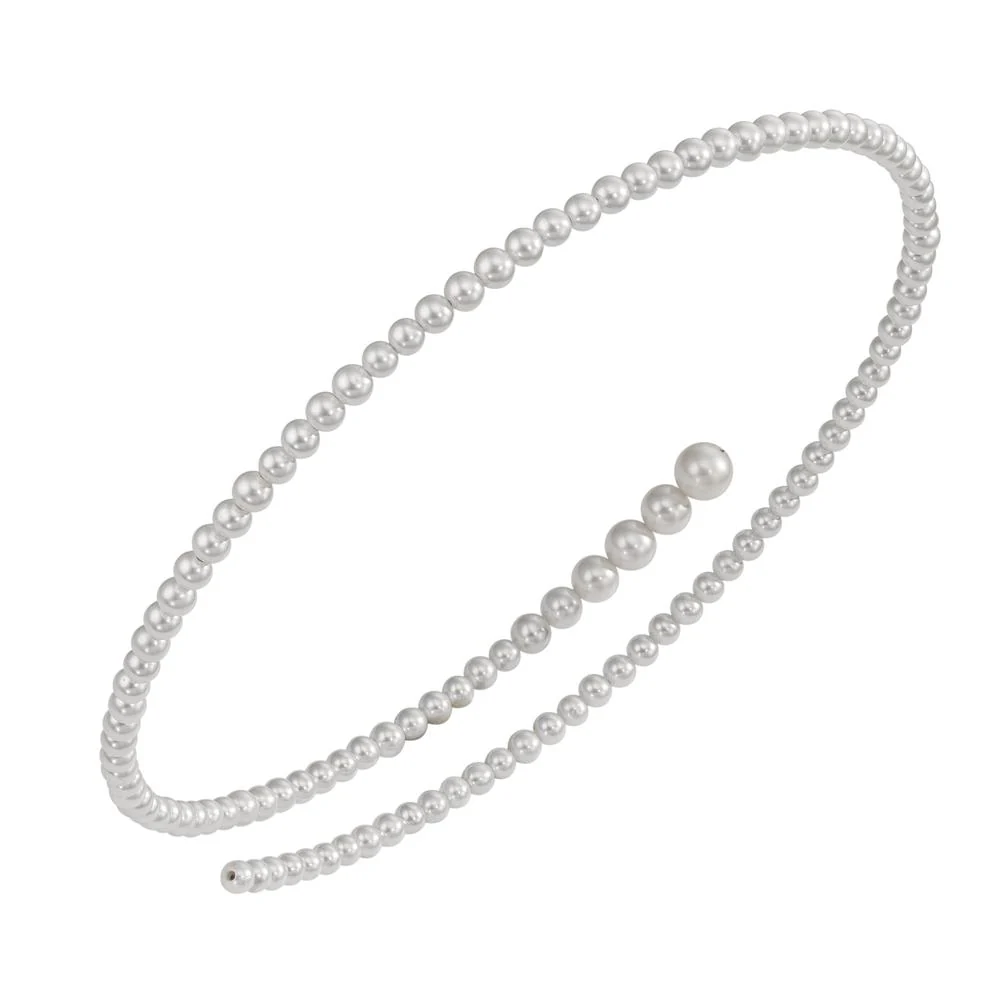 Collana Acciaio inossidabile Perla coltivata d'acqua dolce 4-7.5 mm Ø120 mm - Image 2