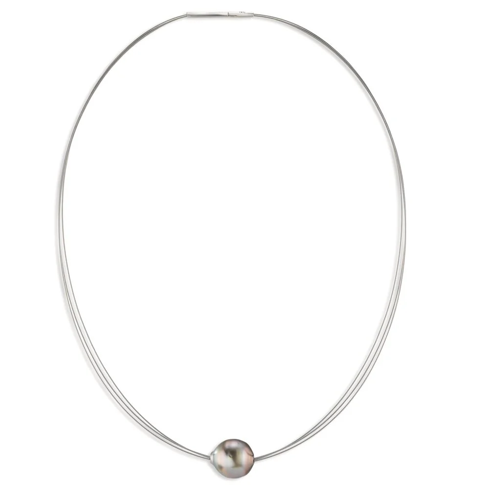 Collana Acciaio inossidabile Perla di Tahiti 10-12 mm 42 cm - Image 3