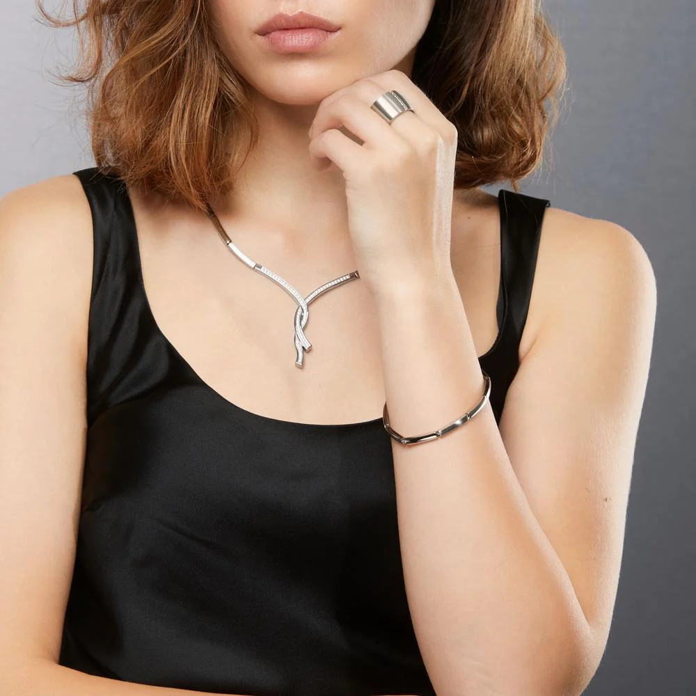 Collana Acciaio inossidabile Zirconia 42-45 cm - Image 5
