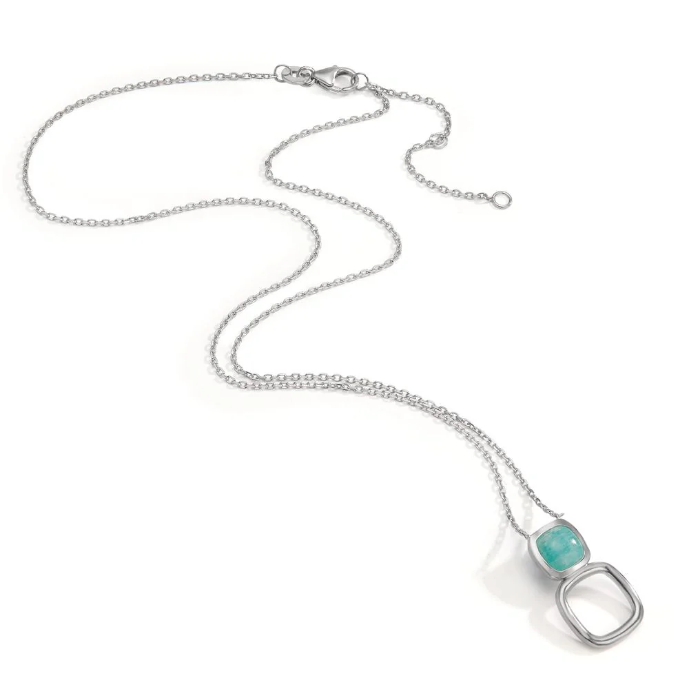 Collana Argento Amazzonite turchese rodiato 40-45 cm - Image 2