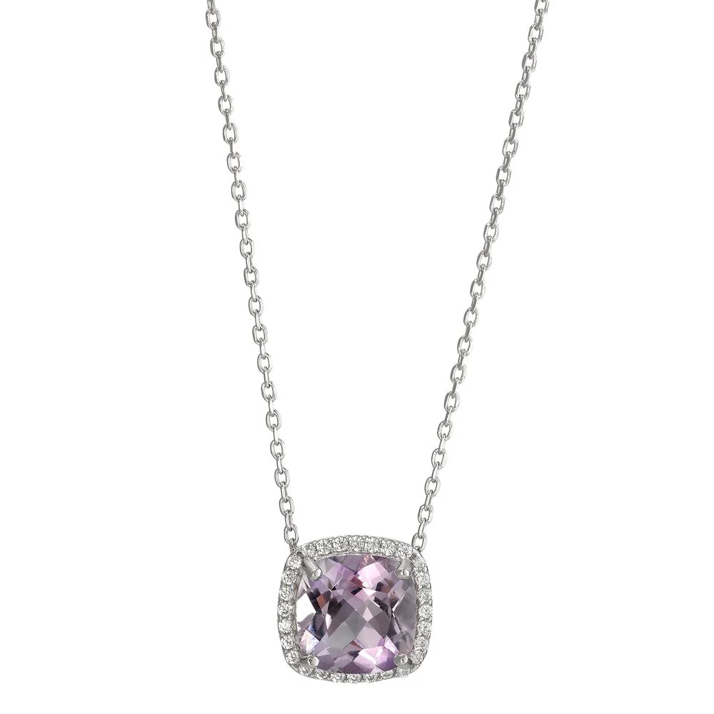 Collana Argento Ametista rodiato 40-45 cm