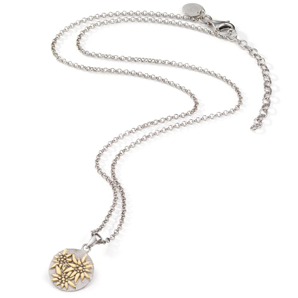 Collana Argento bicolore rodiato Stella alpina 44-48 cm - Image 3