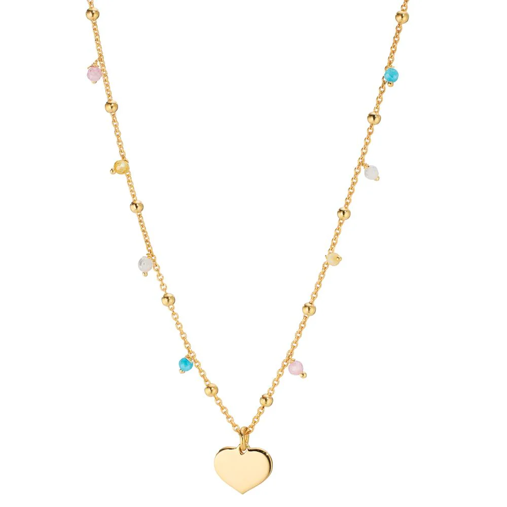 Collana Argento Cristallo dorato Cuore 40-44 cm