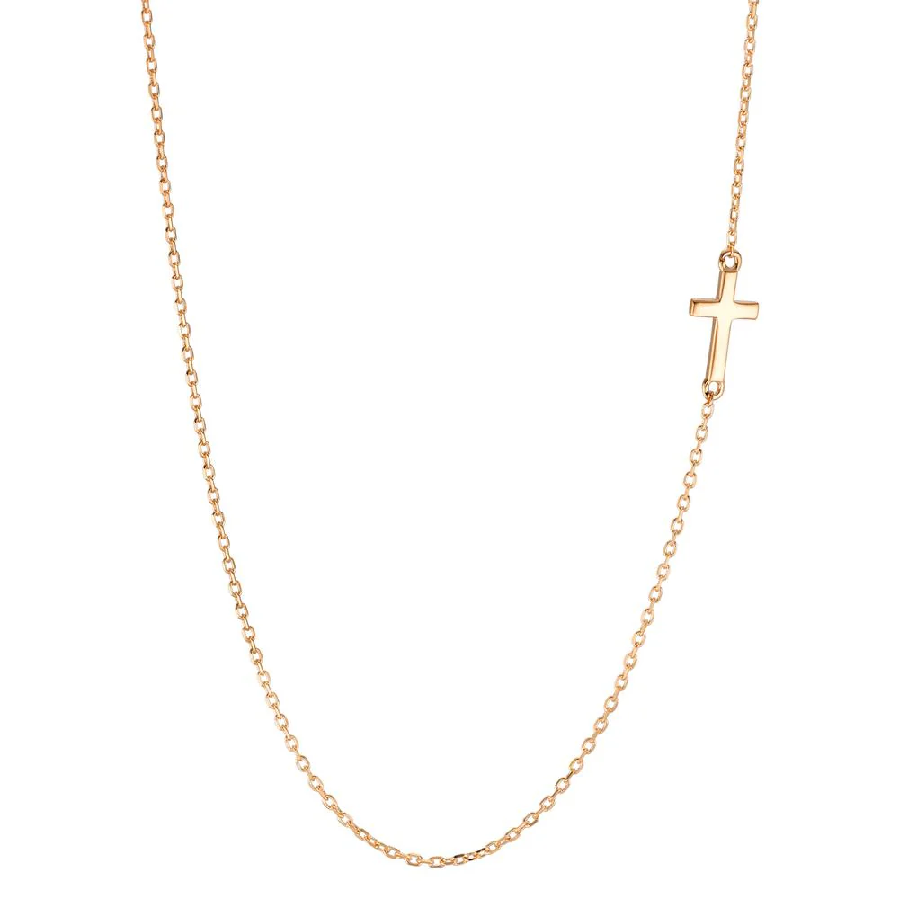 Collana Argento giallo dorato Croce 40-43 cm