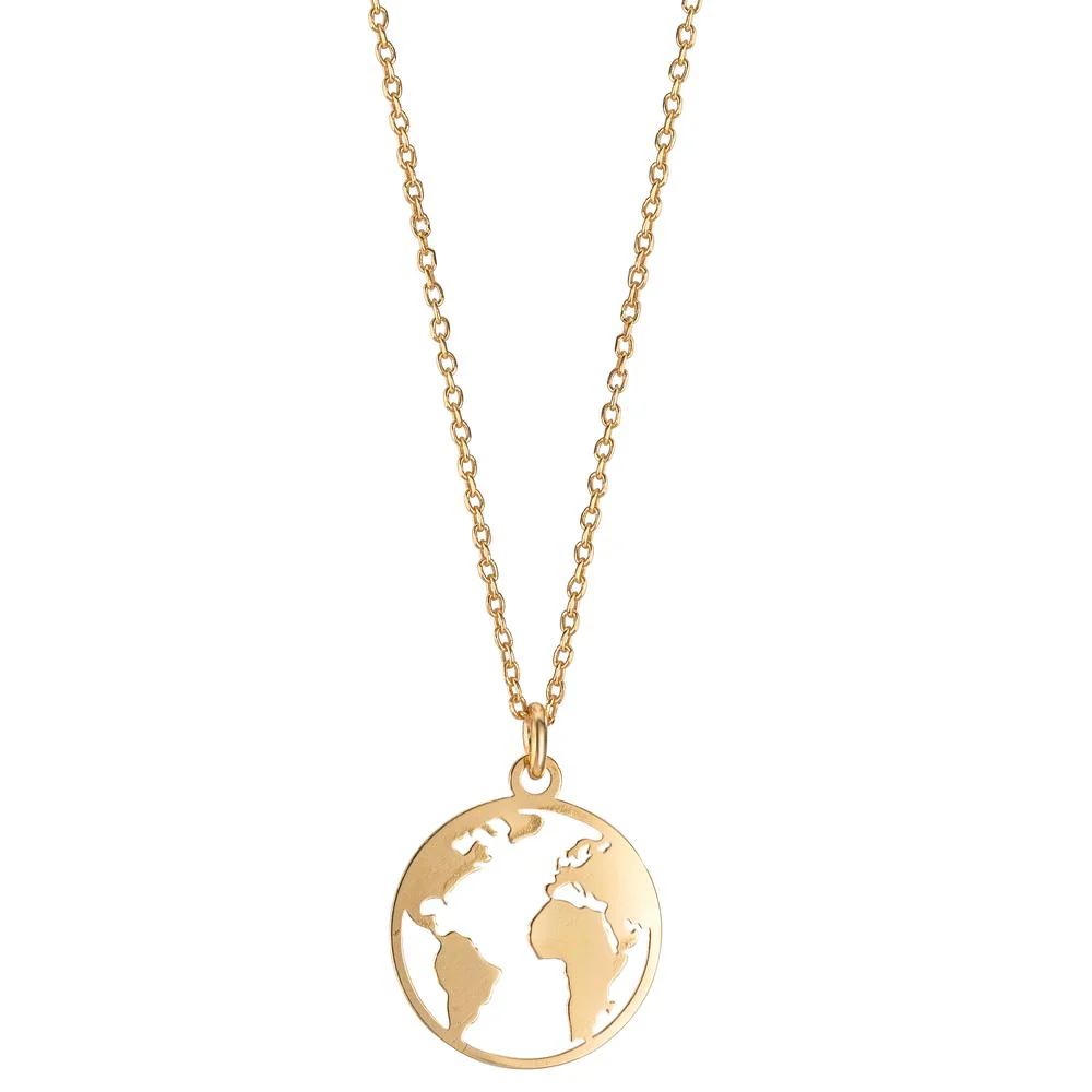 Collana Argento giallo dorato Globo 40-45 cm Ø15 mm
