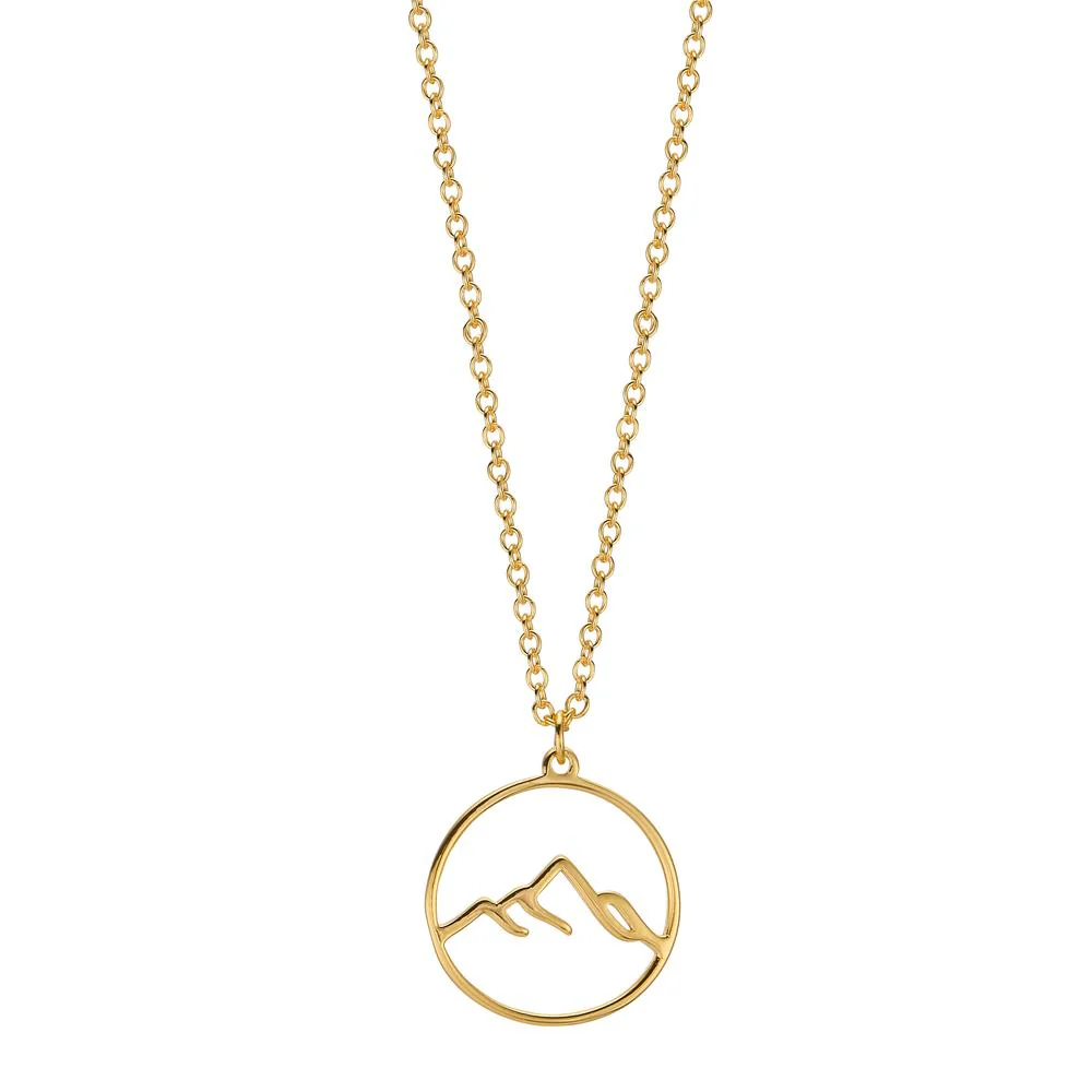 Collana Argento giallo dorato Montagna 40-45 cm