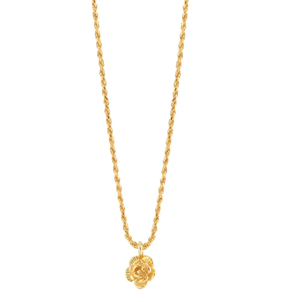 Collana Argento giallo dorato Rosa 42-45 cm