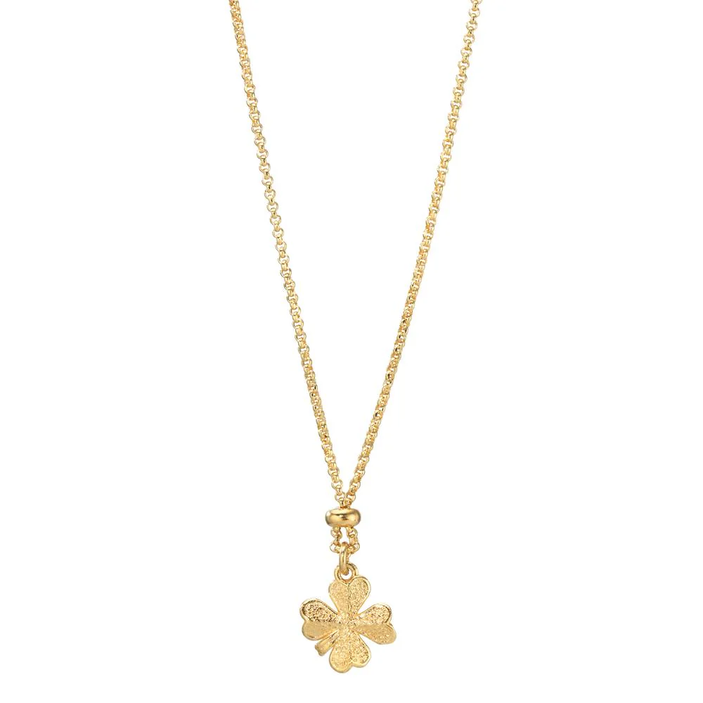 Collana Argento giallo dorato Trifoglio 40-44 cm