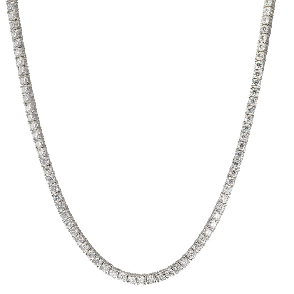 Collana Argento Moissanite 10.10 ct, GRA, 2.5 mm rodiato 45 cm