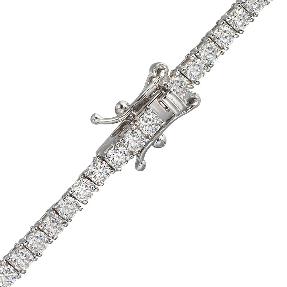 Collana Argento Moissanite 10.10 ct, GRA, 2.5 mm rodiato 45 cm - Image 2
