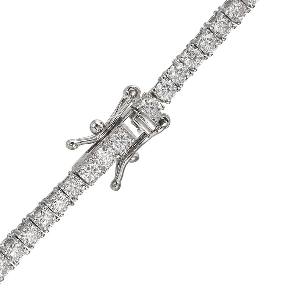 Collana Argento Moissanite 9.80 ct, GRA, 2.5 mm rodiato 42 cm - Image 2