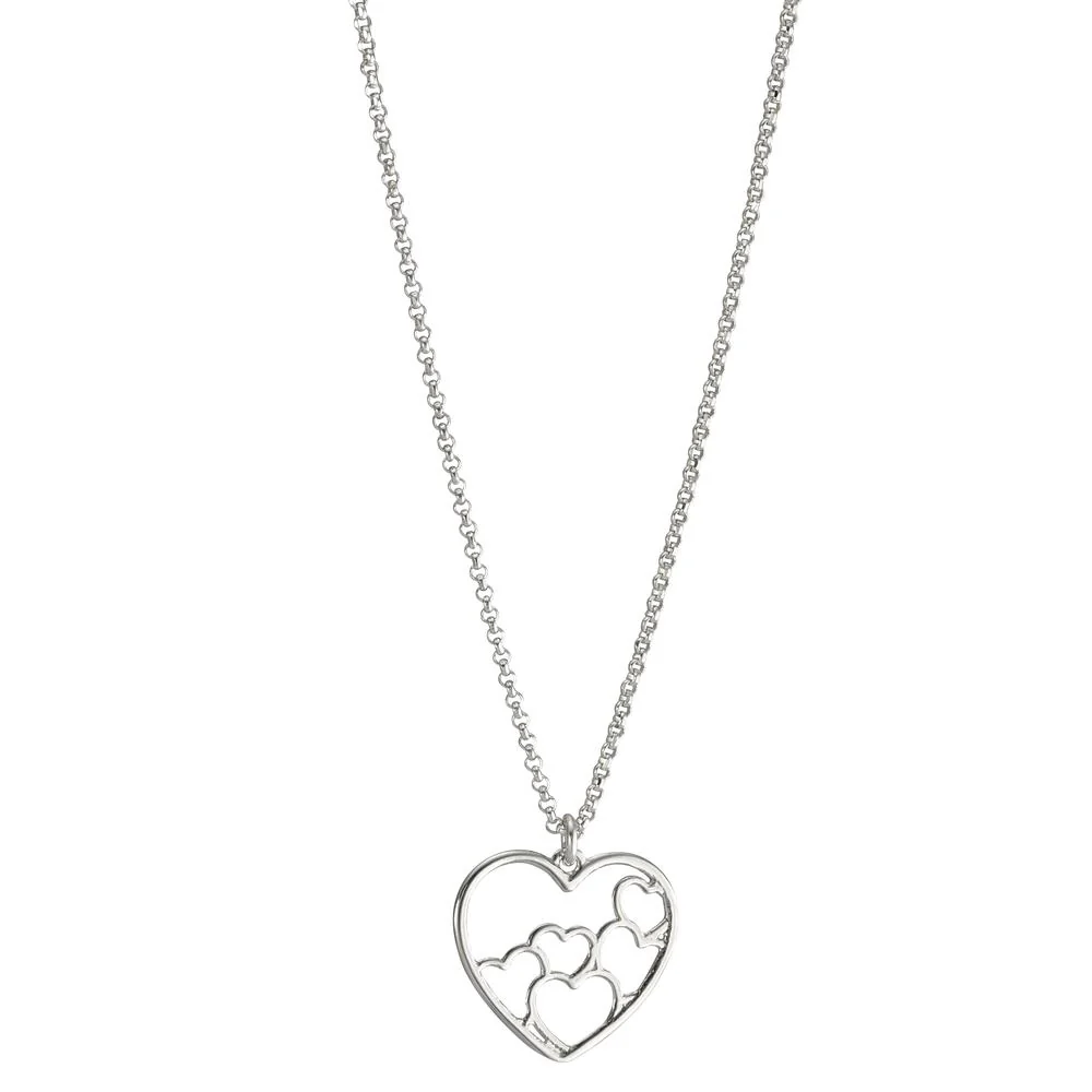 Collana Argento rodiato Cuore 42 cm Ø15 mm