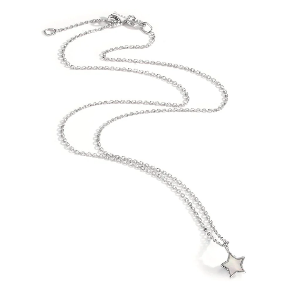 Collana Argento rodiato Madreperla bianco Stella 36-38 cm Ø7.5 mm - Image 2