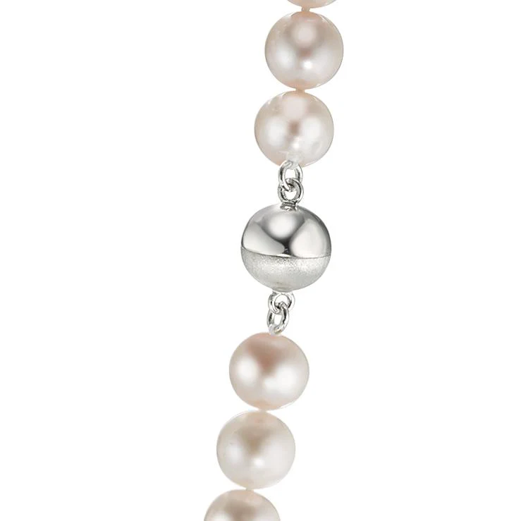 Collana Argento rodiato Perla coltivata d'acqua dolce, 8.5 mm 50 cm - Image 3