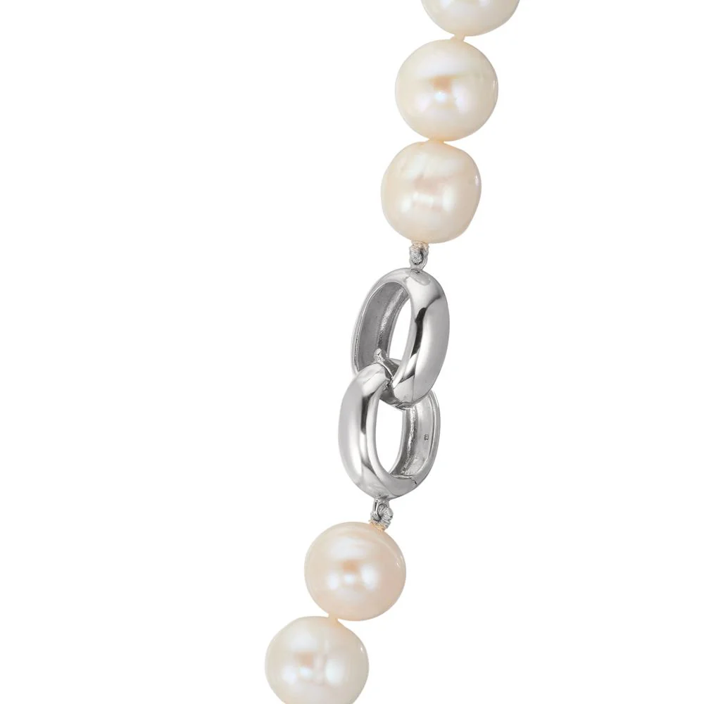 Collana Argento rodiato Perla coltivata d'acqua dolce bianco, 12 mm 50 cm - Image 3