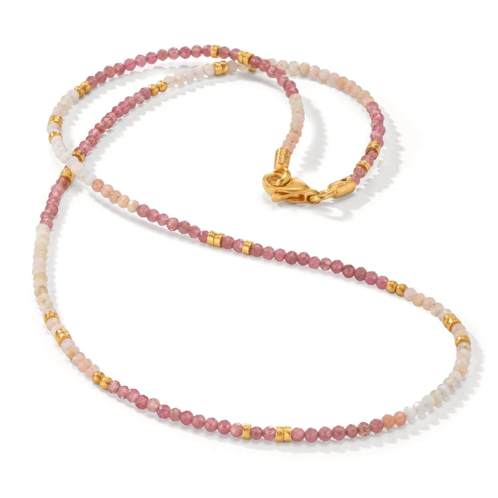 Collana Argento Tormalina rosa, Opale giallo dorato 42 cm - Image 3