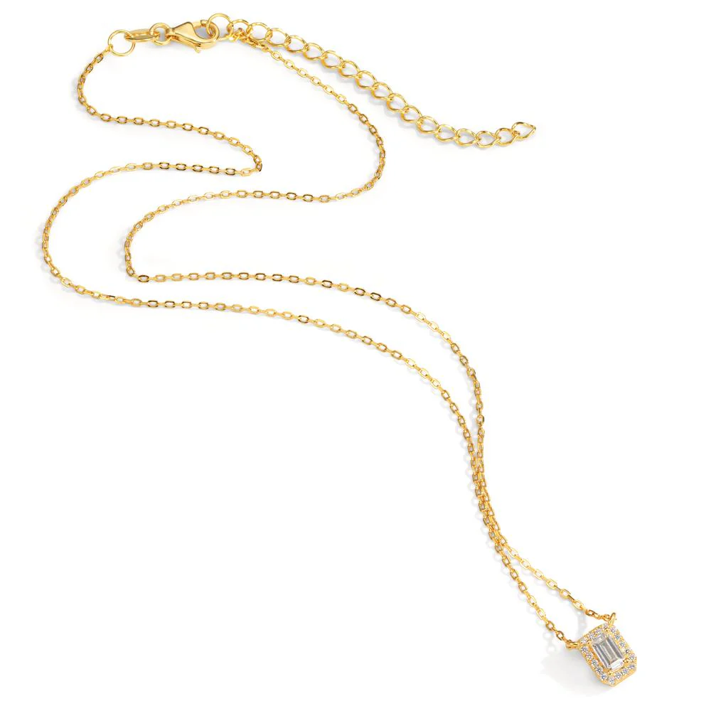 Collana Argento Zirconia 19 pietra giallo dorato 40-45 cm - Image 2