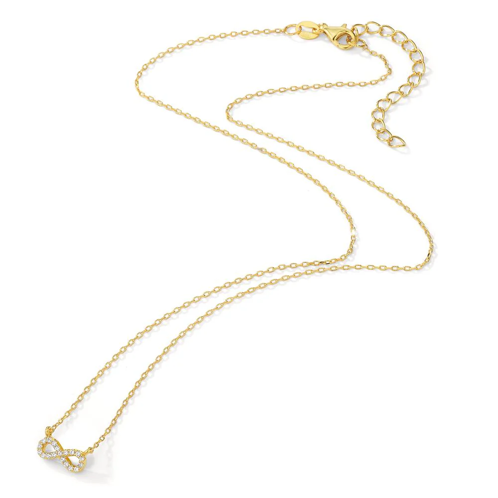 Collana Argento Zirconia 19 pietra giallo dorato Infinito 40-45 cm - Image 2