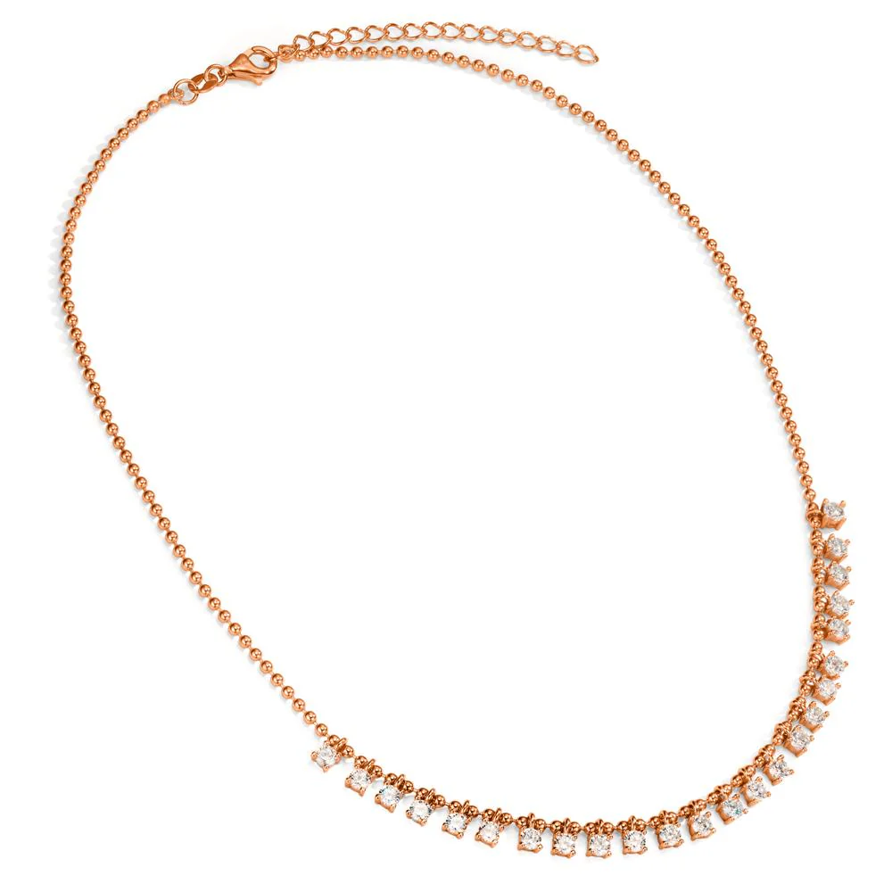 Collana Argento Zirconia 24 pietra rosa dorato 37-42 cm - Image 2