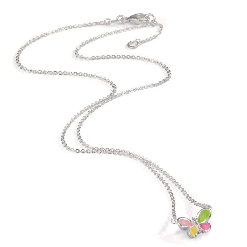 Collana Argento Zirconia 3 pietra laccato Farfalla 36-38 cm - Image 3
