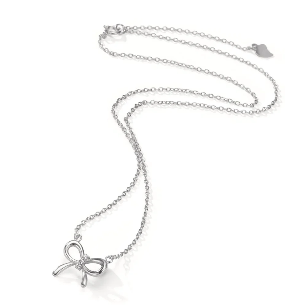 Collana Argento Zirconia 3 pietra rodiato Maglia 38-42 cm - Image 2