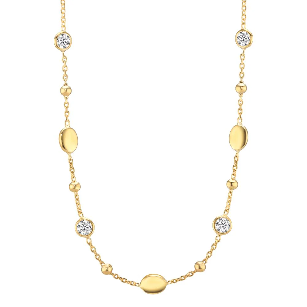 Collana Argento Zirconia 4 pietra giallo dorato 39-43 cm