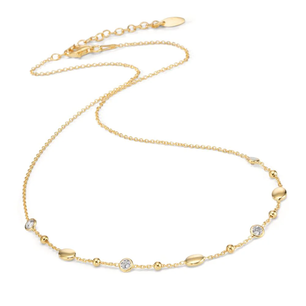 Collana Argento Zirconia 4 pietra giallo dorato 39-43 cm - Image 2