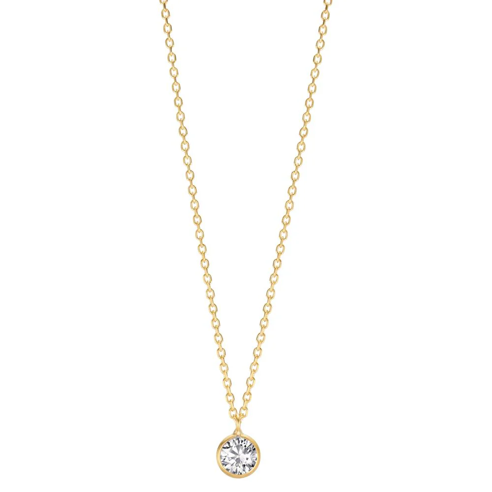 Collana Argento Zirconia 5.5 mm giallo dorato 38 cm