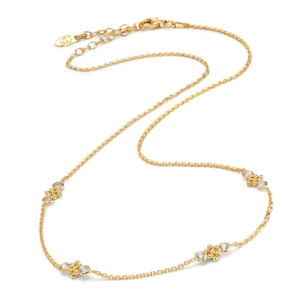 Collana Argento Zirconia 8 pietra giallo dorato 40-44 cm - Image 2