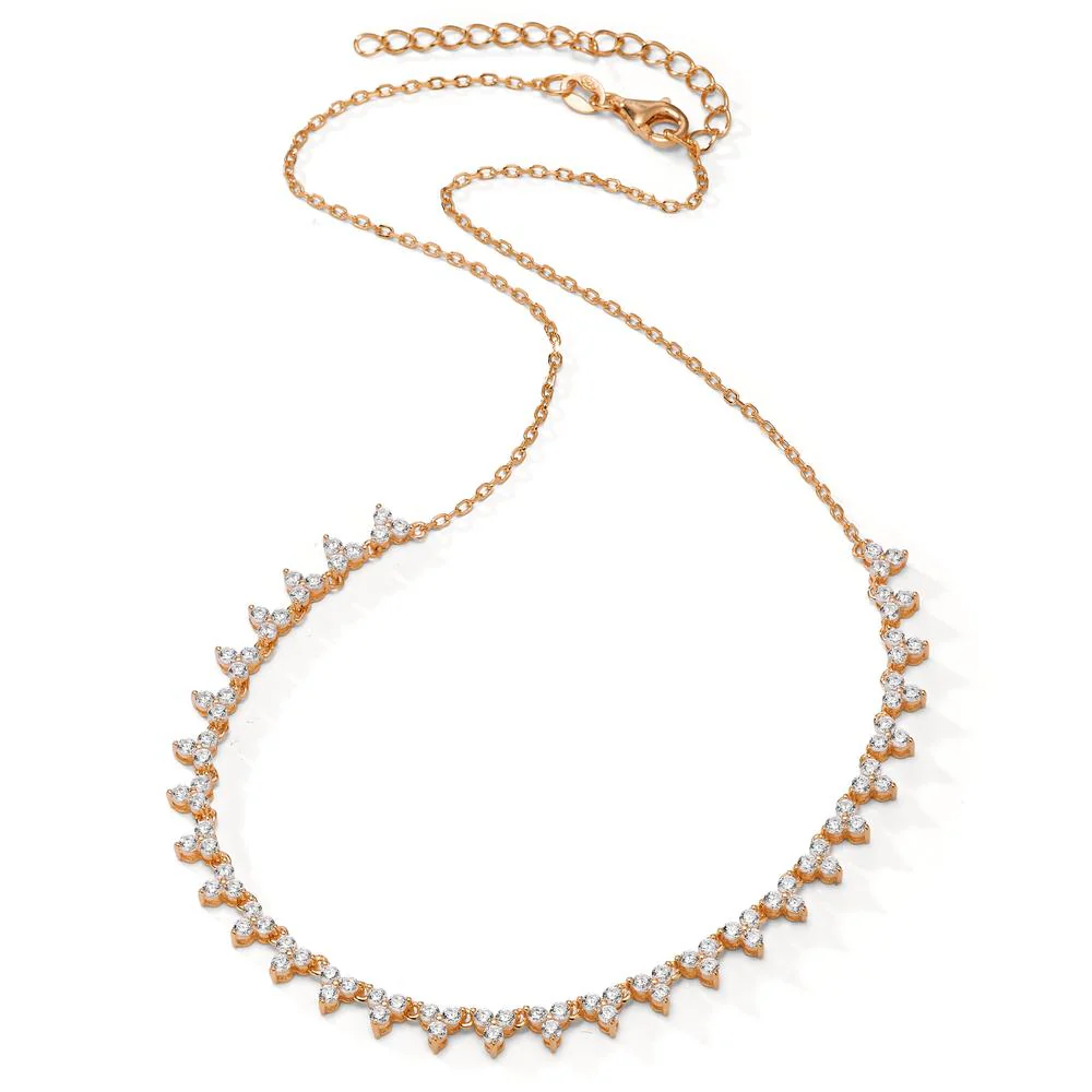 Collana Argento Zirconia 90 pietra rosa dorato 36-41 cm - Image 2