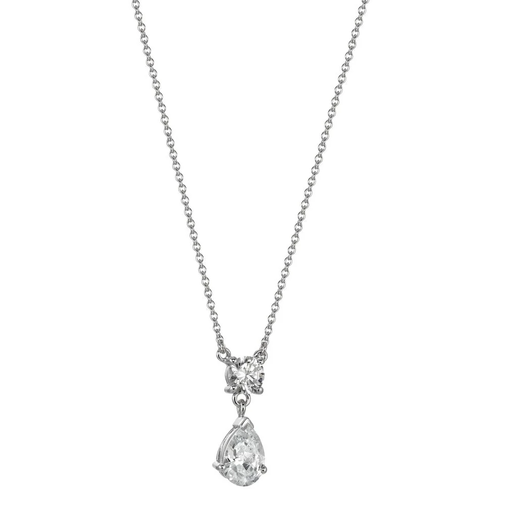 Collana Argento Zirconia bianco rodiato 38-42 cm