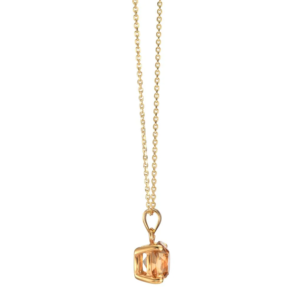 Collana Argento Zirconia Champagne, 2 pietra giallo dorato 42-47 cm - Image 2