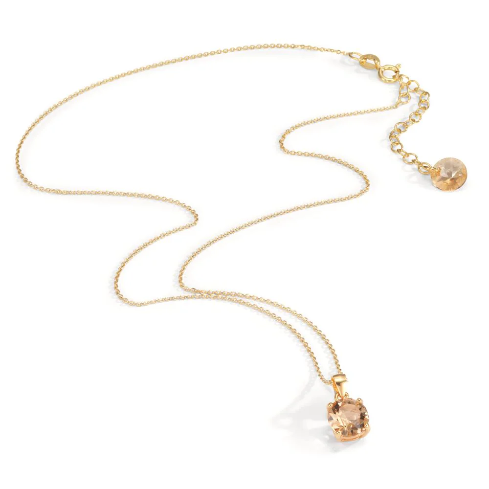 Collana Argento Zirconia Champagne, 2 pietra giallo dorato 42-47 cm - Image 4