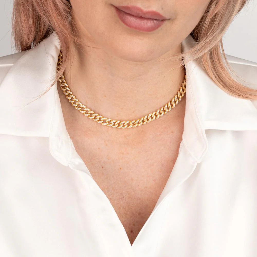 Collana Argento Zirconia dorato 37-45 cm - Image 3