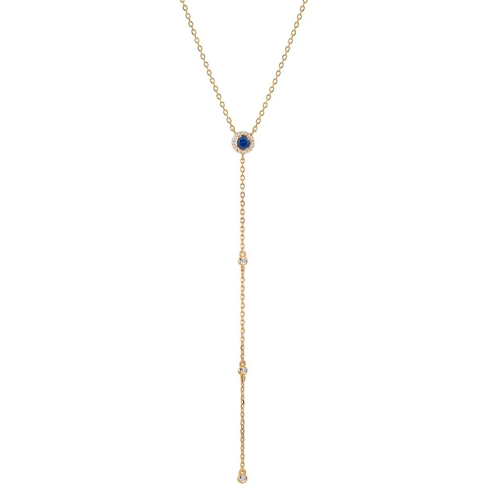 Collana Argento Zirconia giallo dorato 40-45 cm