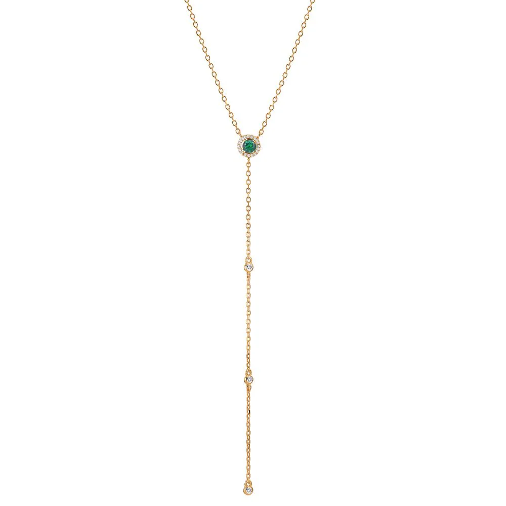 Collana Argento Zirconia giallo dorato 40-45 cm