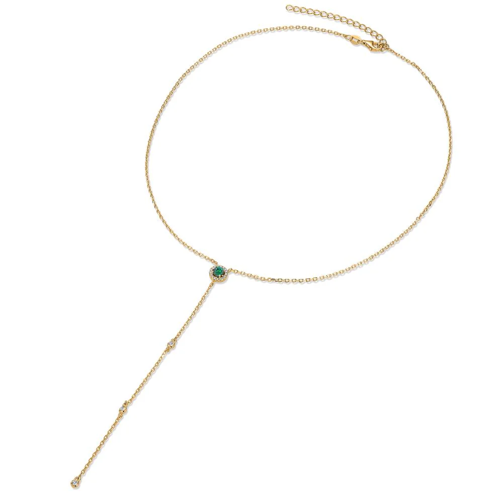 Collana Argento Zirconia giallo dorato 40-45 cm - Image 2