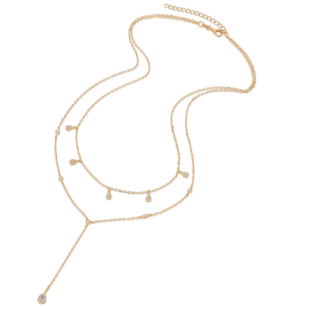 Collana Argento Zirconia giallo dorato 40-45 cm - Image 2