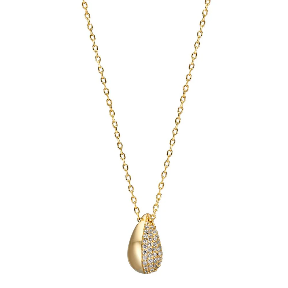 Collana Argento Zirconia giallo dorato 40-45 cm