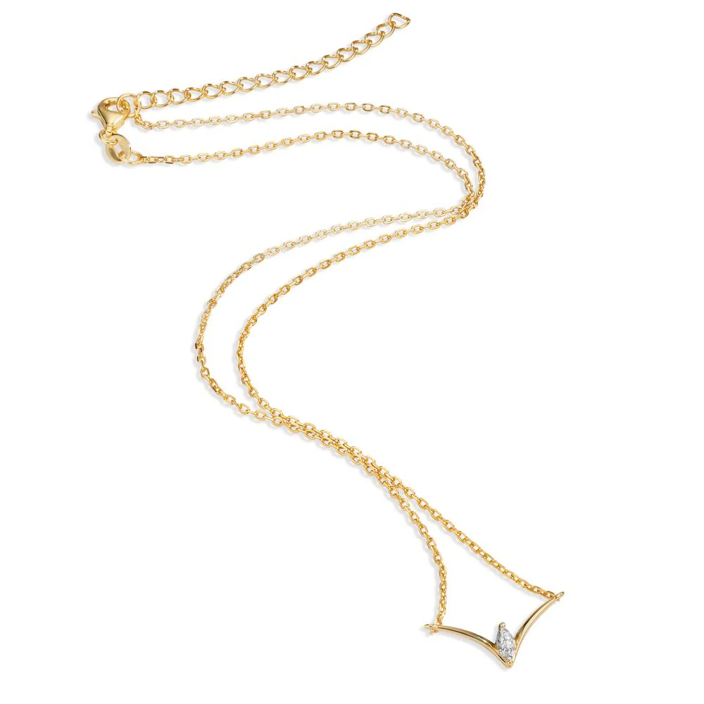 Collana Argento Zirconia giallo dorato 40-45 cm - Image 2
