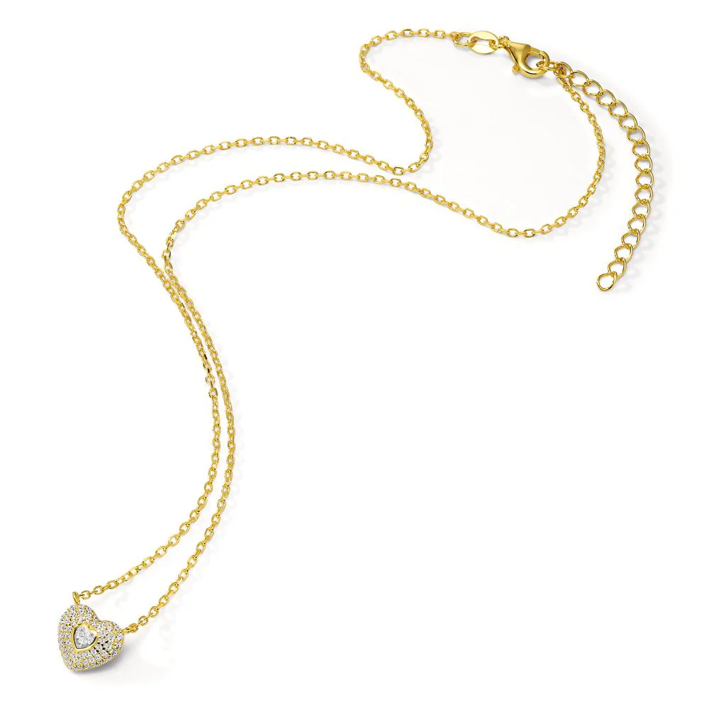 Collana Argento Zirconia giallo dorato Cuore 38-43 cm Ø10 mm - Image 2