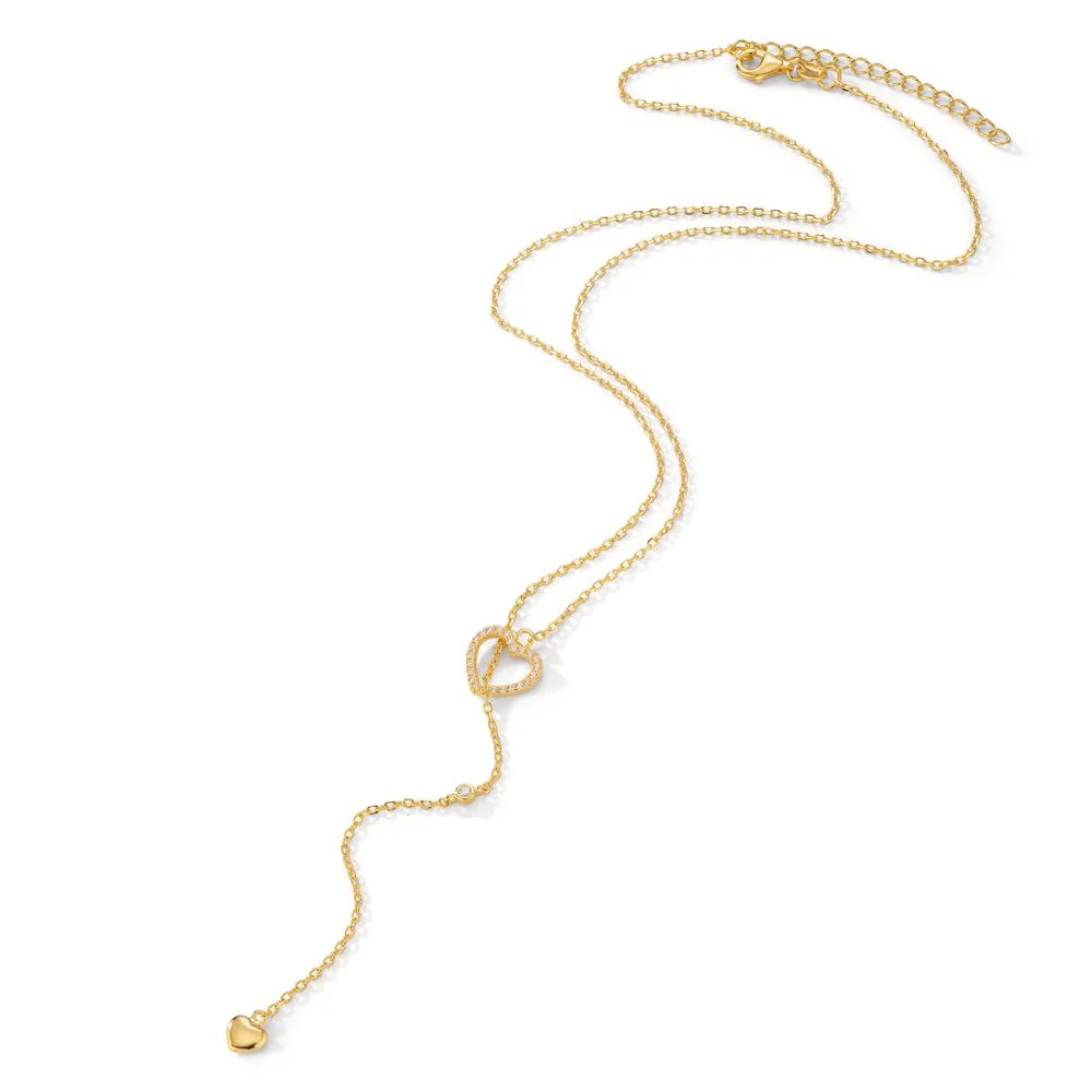 Collana Argento Zirconia giallo dorato Cuore 40-45 cm - Image 2