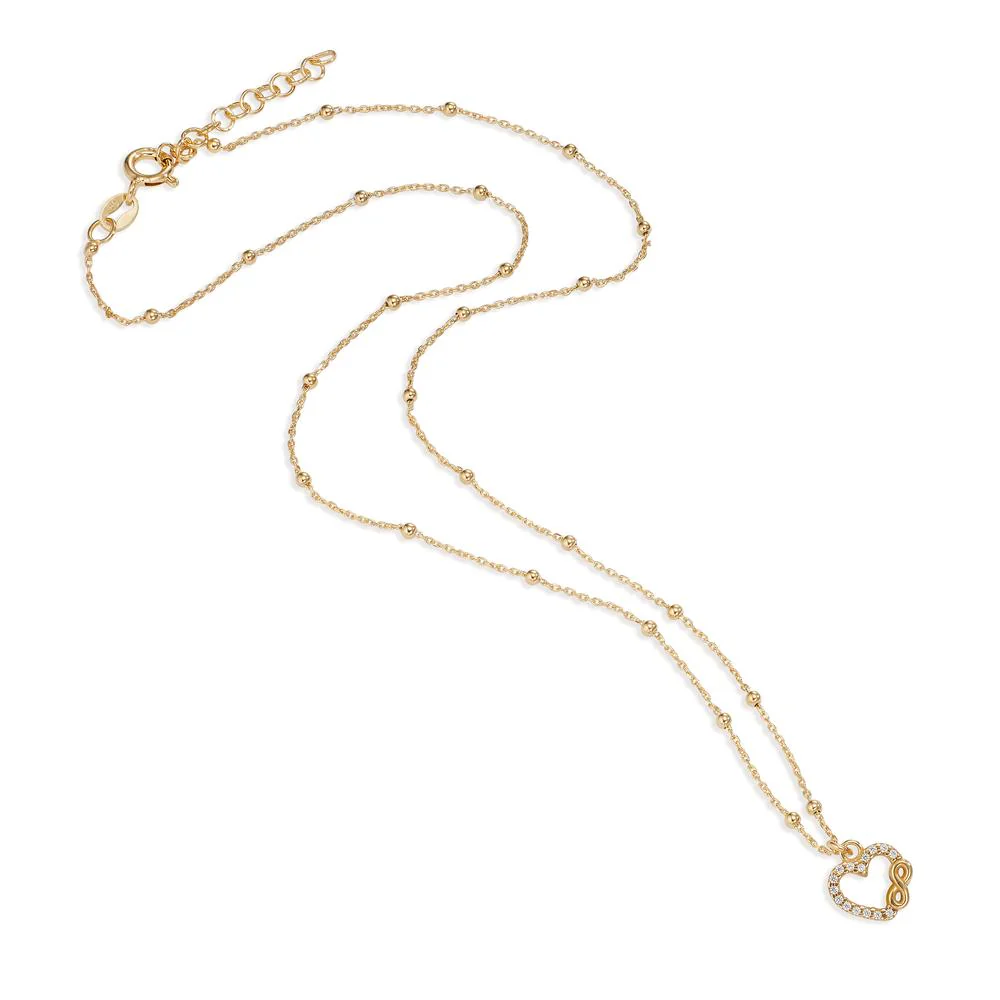 Collana Argento Zirconia giallo dorato Cuore 42-45 cm - Image 2