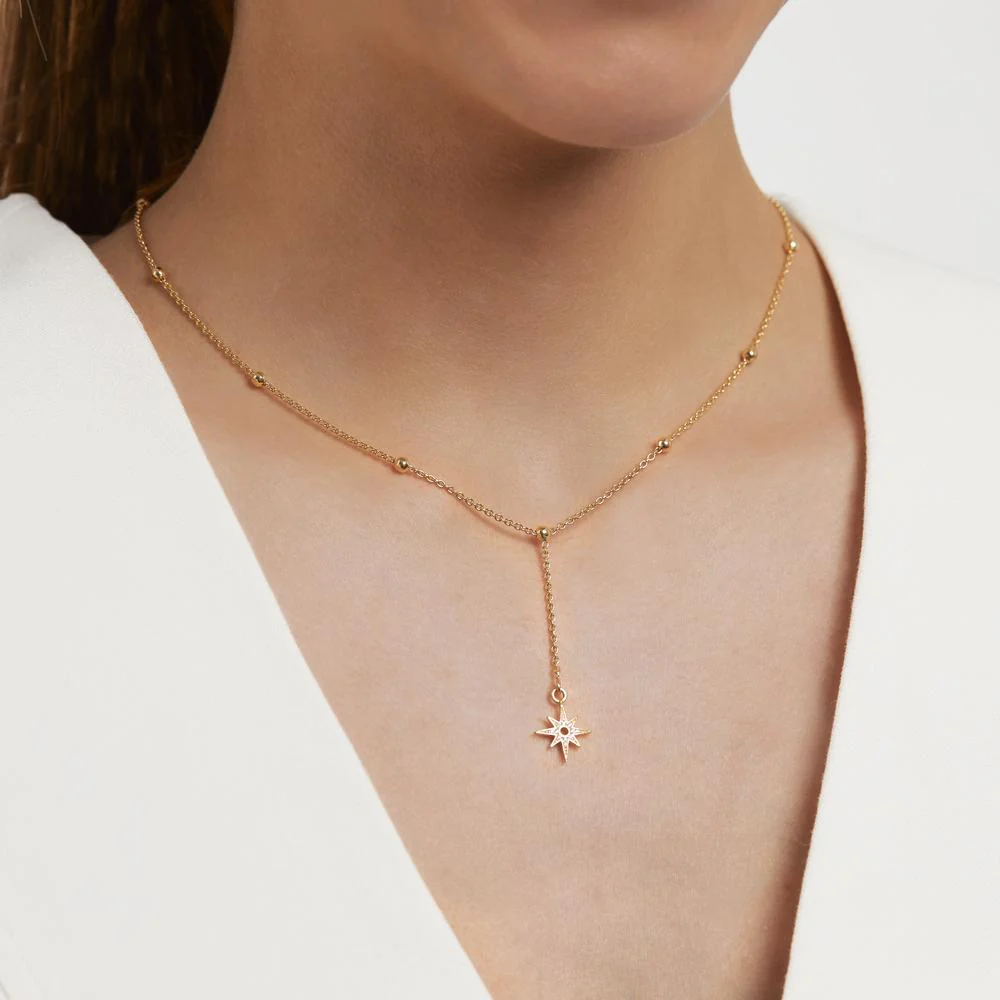 Collana Argento Zirconia giallo dorato Stella 42-47 cm - Image 3