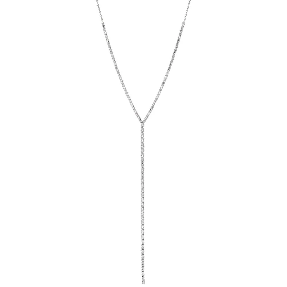 Collana Argento Zirconia rodiato 38-43 cm