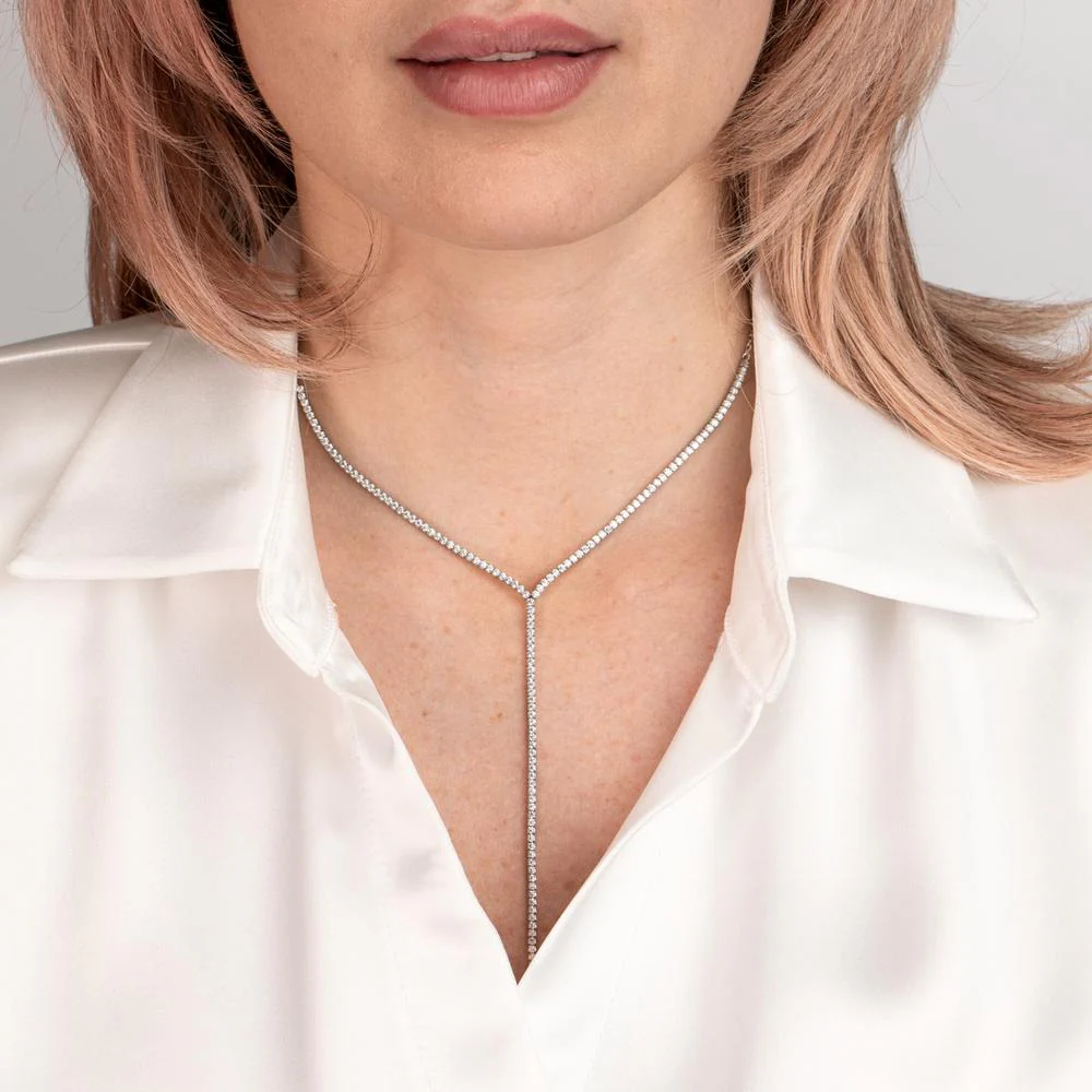 Collana Argento Zirconia rodiato 38-43 cm - Image 3