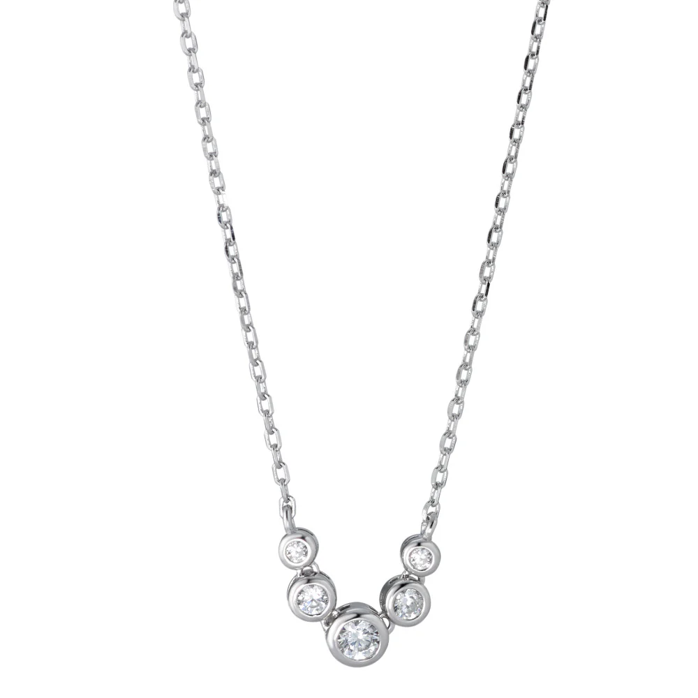 Collana Argento Zirconia rodiato 40-45 cm
