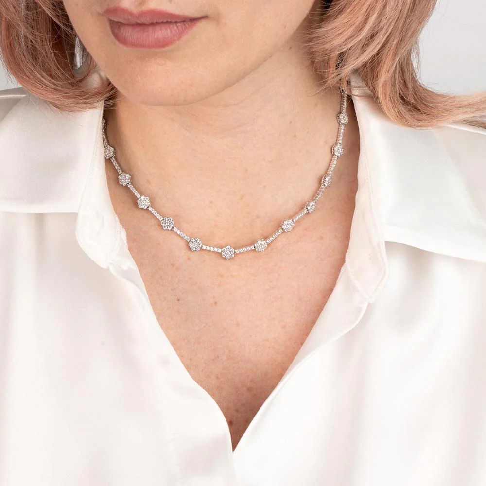 Collana Argento Zirconia rodiato 40-45 cm - Image 3
