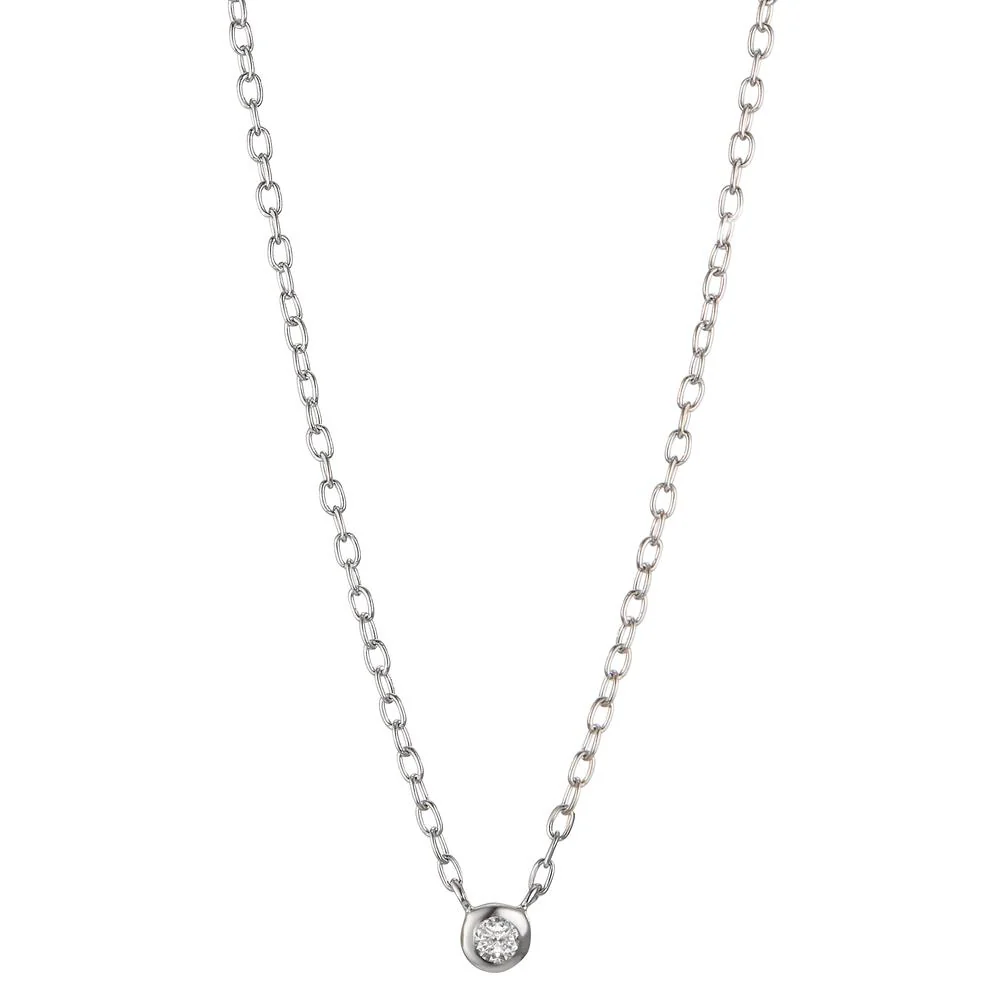 Collana Argento Zirconia rodiato 40-45 cm